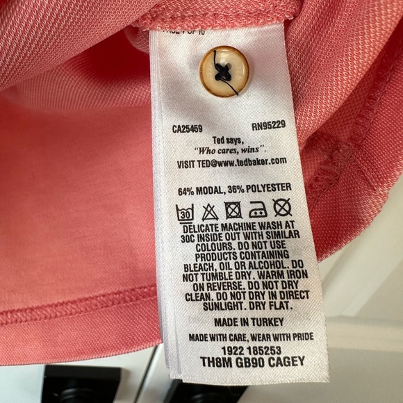 Ted Baker Mens Cagey Polo Pale Orange (Size 3=M) - Picture 5 of 7
